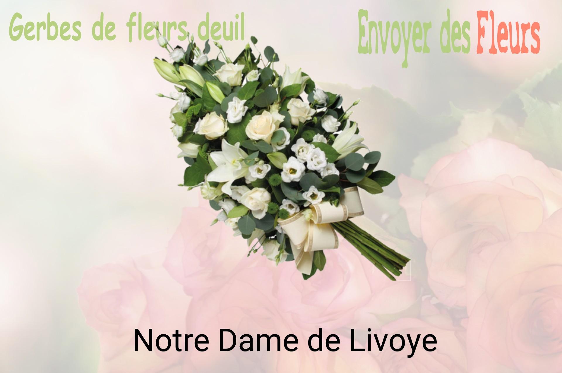 Gerbe de fleurs de deuil livrée à Notre-Dame-de-Livoye
